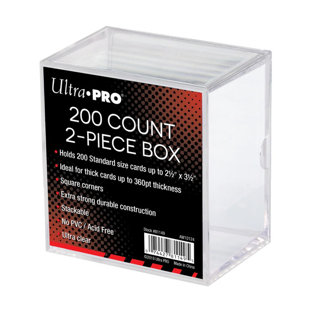 Ultra Pro 200 Card Size 2 Piece Plastic Card Storage Box Slider Style