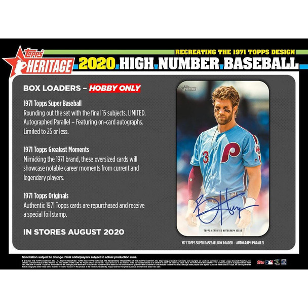 Topps 2020 Topps Heritage High Number Edition Baseball Hobby Box