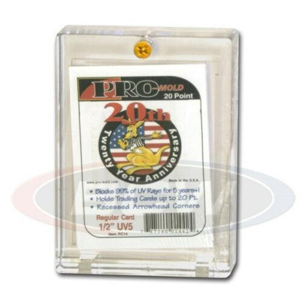 Pro-Mold 1/2 Inch Regular Thick 20pt Size Premium One Screw Card Holder Deluxe Lucite Brick