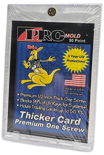 Pro-Mold 1/2 Inch Thicker 50pt Size Premium One Screw Card Holder Deluxe Lucite Brick