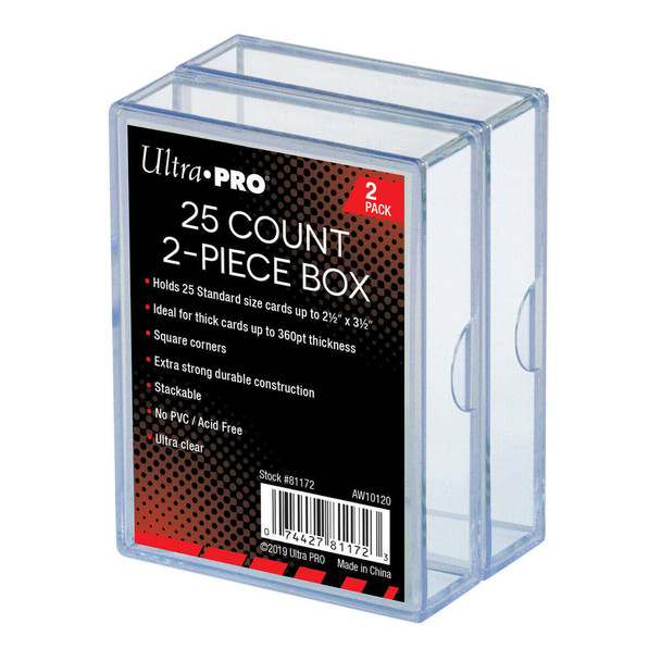 Ultra Pro 2-Pack Ultra Pro 25 Card Size 2 Piece Plastic Card Storage Box Slider Style