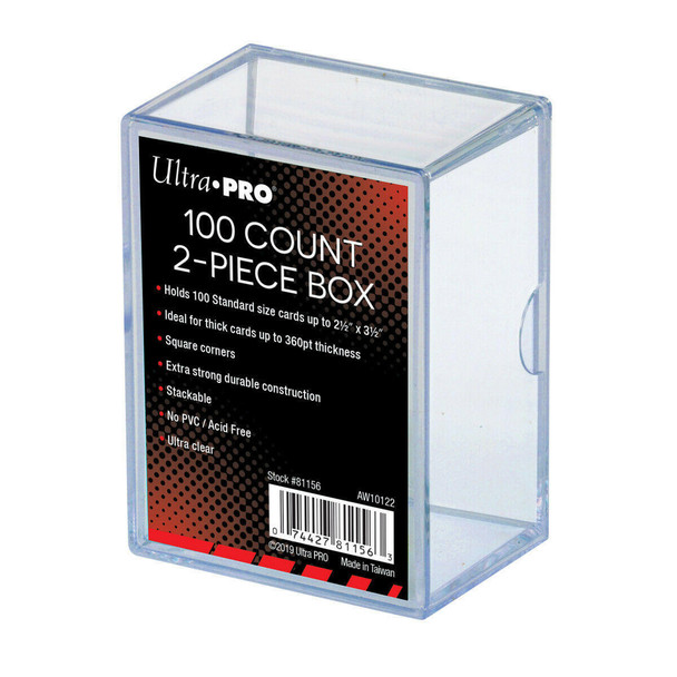 Ultra Pro 100 Card Size 2 Piece Plastic Card Storage Box Slider Style