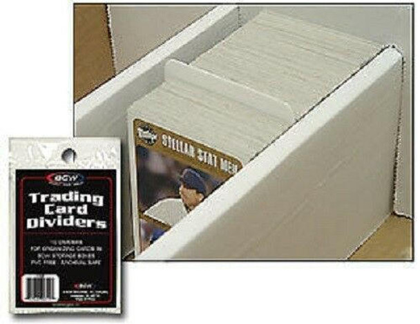 BCW Trading Card Dividers Pack of 10 Standard Size Fits Monster/Super Shoe Box and Storage Boxes