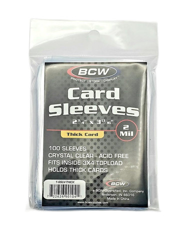 BCW Thick Card Sleeves (100 Count Pack) 2 Mil For Thick Trading Cards