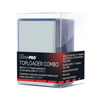 Ultra Pro Toploader Box Card Storage Combo Includes 25 Sleeves and  Toploaders