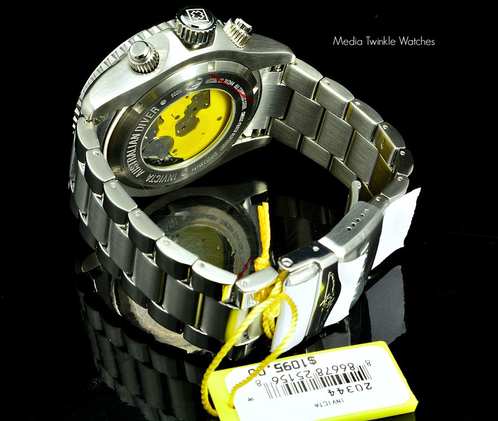 Invicta 20344 AUSTRALIAN Diver Swiss Quartz Chronograph Black Dial Bracelet Watch | Free Shipping