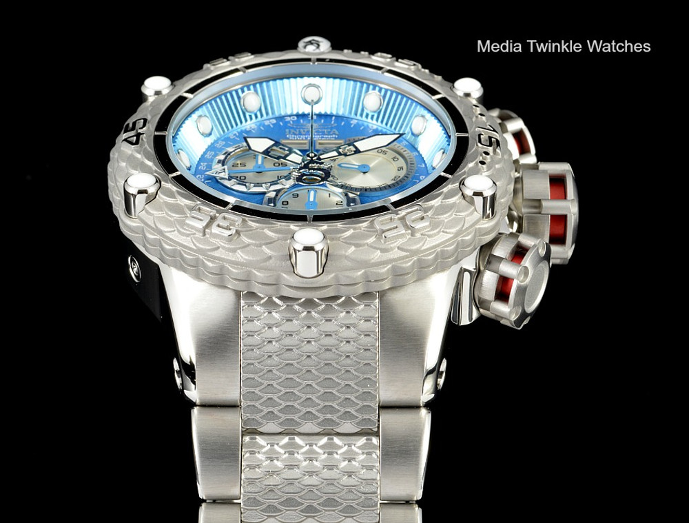 Invicta 21674 Subaqua Noma VI Swiss Quartz Chronograph Blue Dial All Silver Bracelet Watch