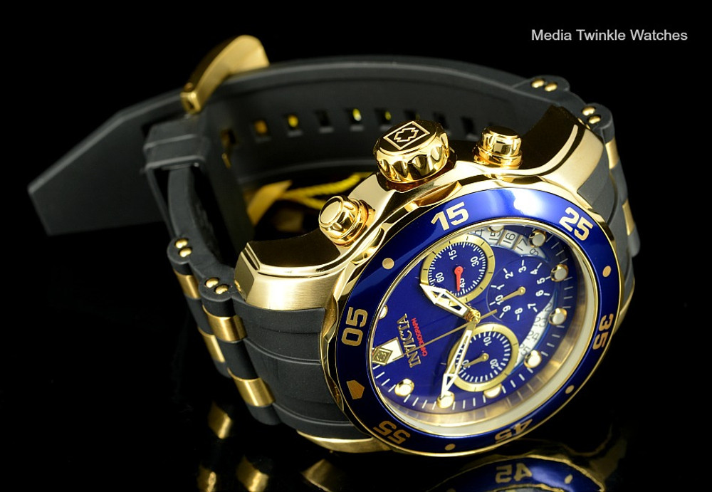 Invicta 6983 Men's Pro Diver Collection Chronograph Blue Dial Black Polyurethane Watch | Free Shipping