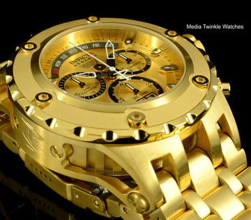 Invicta 1568 Reserve Men's Specialty Subaqua Swiss Quartz Gold Tone Chronograph Bracelet Watch | Free Shipping