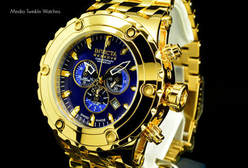 Invicta 14507 Reserve Men's Specialty Subaqua High Polished Gold Tone Swiss Made Quartz Chronograph Bracelet Watch | Free Shipping