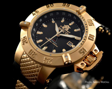 Invicta 80424 Mens Subaqua Noma III Swiss Quartz GMT 18k Gold Plated Watch | Free Shipping