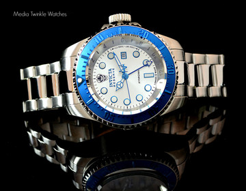 Invicta 16970 Reserve 52mm Hydromax Silver Dial Blue Bezel Quartz GMT Bracelet Watch | Free Shipping