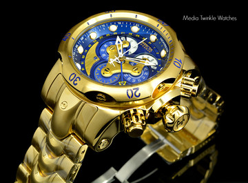 Invicta 14463 Reserve 52mm Venom Swiss Quartz Chronograph 5040F Gold Tone Blue Dial Watch | Free Shipping