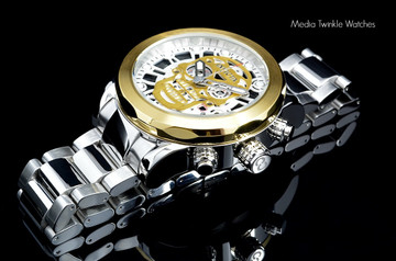 Invicta 18864 "Skull" 50mm Corduba Collection Quartz Chronograph Gold Tone Dial Bracelet Watch | Free Shipping