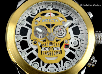 Invicta 18864 "Skull" 50mm Corduba Collection Quartz Chronograph Gold Tone Dial Bracelet Watch | Free Shipping