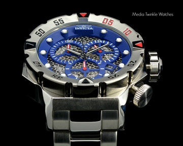 Invicta 19181 I-Force 52mm "Twisted Metal" Blue Dial Quartz Chronograph Stainless Steel Bracelet Watch | Free Shipping