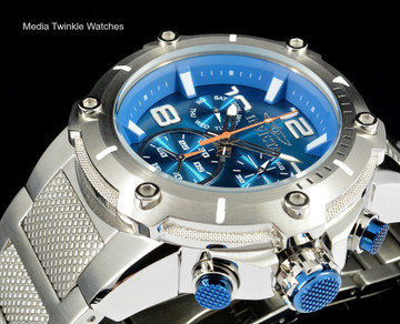 Invicta 19527 Speedway XL Teal Blue Dial Swiss Parts Chronograph Silver Bracelet Watch | Free Shipping