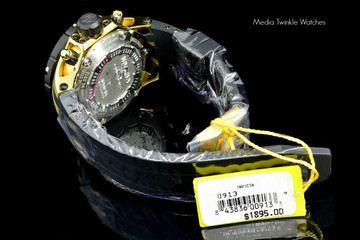 Invicta 0913 Reserve Scuba Specialty Subaqua Swiss Quartz Chronograph Black Dial Gold Tone Polyurethane Strap Watch | Free Shipping