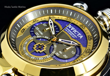 Invicta 18768 I Force Admiral 52mm Quartz Chronograph Blue Dial Leather Strap Watch | Free Shipping