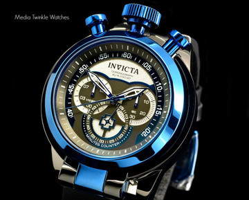 Invicta 18772 I Force Admiral 52mm Quartz Chronograph Blue & Gunmetal Dial Leather Strap Watch | Free Shipping