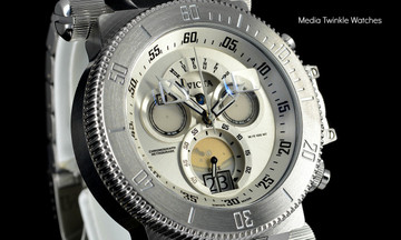 Invicta 17639 Coalition Forces 51mm Swiss Made Quartz Chronograph Silver Dial Silver Bracelet Watch I Free Shipping