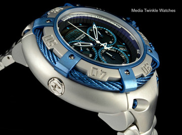 Invicta 21343 Reserve 52mm Thunderbolt Swiss Made Quartz Chronograph Silver & Blue Bracelet Watch