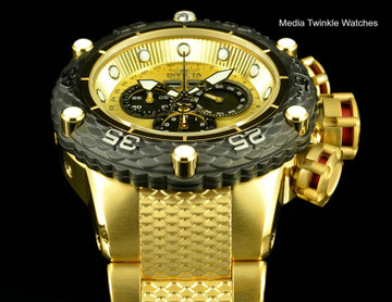 Invicta 21676 Subaqua Noma VI Swiss Quartz Chronograph Gold Tone & Black Bezel Bracelet Watch