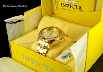Invicta 3051 Grand Diver 47mm AUTOMATIC champagne Dial Gold Tone Bracelet Watch