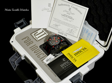 Invicta 23294 Corduba 50mm JASON TAYLOR BLACK RED Quartz Leather Watch w/JT 3 SLOTCase