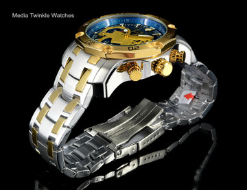 Invicta 22762 Pro Diver Scuba 3.0 Quartz Chronograph Blue Dial Two Tone Bracelet Watch | Free Shipping