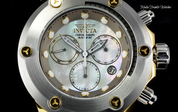 Invicta 52mm Specialty Subaqua "Elevated Bezel" Gold Tone Gray Silicone Strap Watch 23931