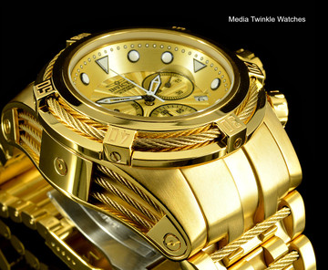 Invicta Bolt Zeus Swiss Quartz Chronograph Gold Dial All Gold Tone Bracelet Watch 23911