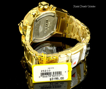 Invicta 52mm Reserve Bolt Zeus MAGNUM Swiss Quartz Gold Tone Dual Movement Bracelet Watch 25210