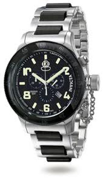 Invicta 4601 Men's Russian Diver Collection Offshore Black & Stainless Steel Watch | Free Shipping