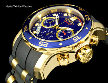 Invicta 6983 Men's Pro Diver Collection Chronograph Blue Dial Black Polyurethane Watch | Free Shipping