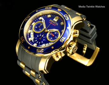 Invicta 6983 Men's Pro Diver Collection Chronograph Blue Dial Black Polyurethane Watch | Free Shipping