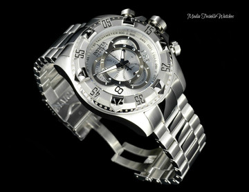 Invicta 5525 Reserve Excursion Swiss Quartz Chronograph Touring Edition Silver Dial Stainless Steel Watch | Free Shipping