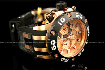 Invicta 0919 Reserve Specialty Swiss Quartz Chronograph Rose Gold Poly Strap Watch | Free Shipping