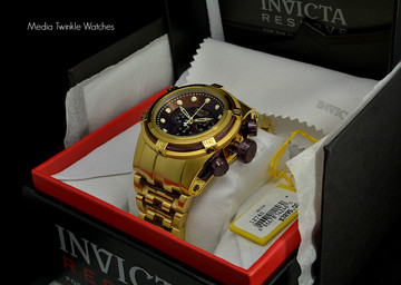 New Invicta 12740 Reserve Bolt Zeus Gold Tone Brown Dial Swiss Made Chronograph Stainless Steel Watch | Free Shipping