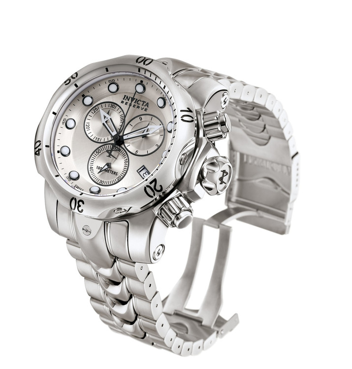 Invicta 5730 Reserve Venom Swiss Made Chronograph Stainless Silver Dial Silver Bezel Watch | Free Shipping