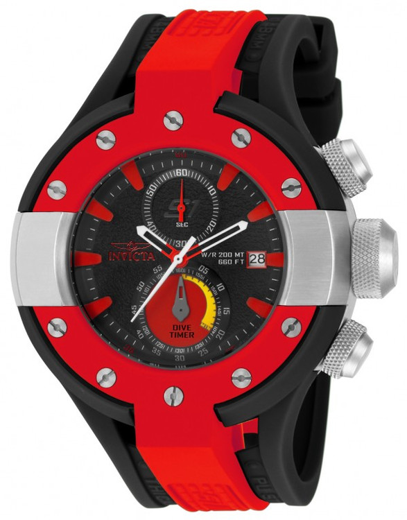 Invicta 13062 S1 Rally 52mm Quartz Chronograph Stainless Steel Polyurethane Strap Watch | Free Shipping