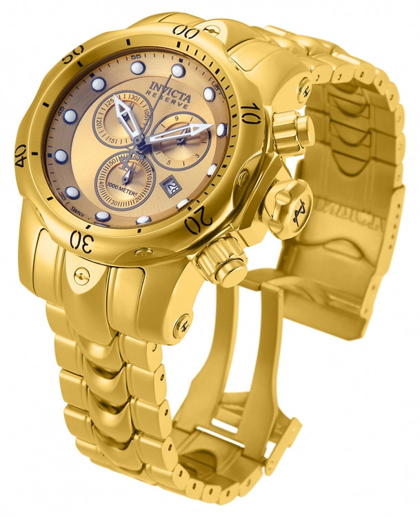 Invicta 13903 Reserve Venom High Polished MID SIZE Gold Tone Bracelet Watch | Free Shipping