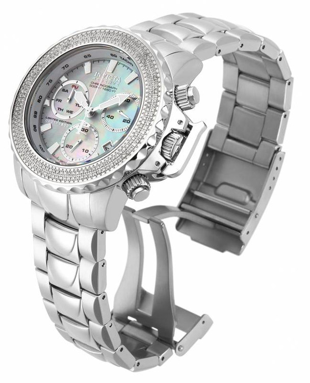 Invicta 16256 Subaqua II Swiss Quartz Chronograph Platinum MOP Diamond Bezel Stainless Steel Mens Watch | Free Shipping