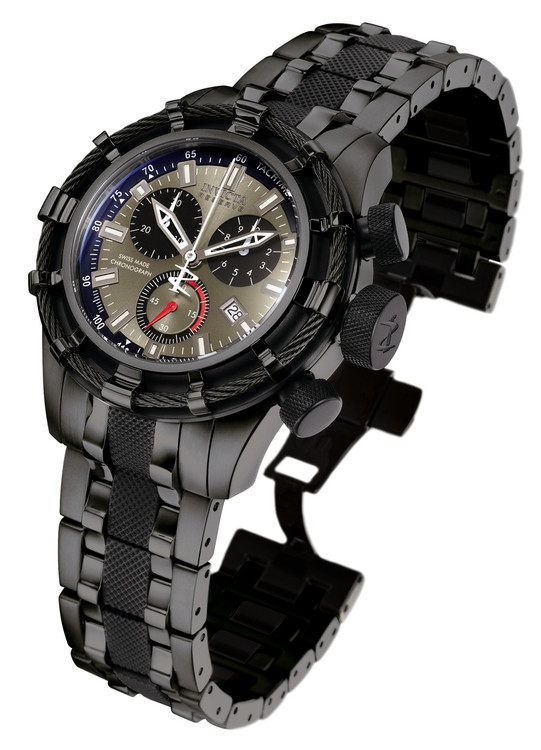 Invicta 5629 Reserve 50mm Bolt Swiss Quartz Chronograph Black Stainless Steel Watch | Fre Shipping