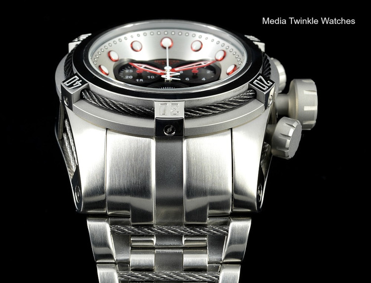 Invicta 22158 Reserve Bolt Zeus Swiss Quartz Chronograph Black Dial Black Bezel Bracelet Watch | Free Shipping