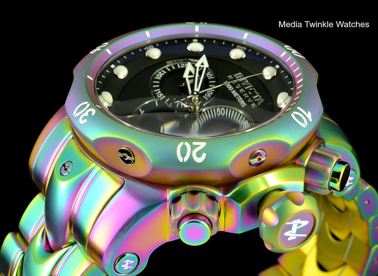 Invicta 52mm Reserve Venom Iridescent Black Dial Quartz Chronograph Bracelet Watch 19764