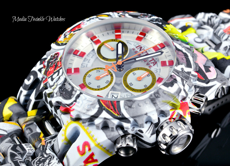 Invicta 50mm Reserve Chaos GRAFFITI Hydroplated Swiss Quartz Chronograph Watch