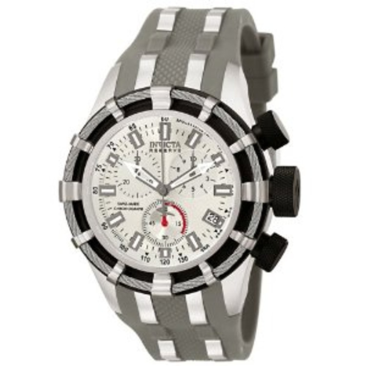 Invicta 6434 Men's Reserve Collection Chronograph Gray Polyurethane Watch | Free Shipping