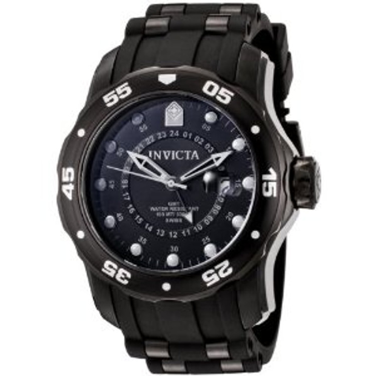 Invicta 6996 Men's Pro Diver Collection GMT Black Dial Black Polyurethane Watch | Free Shipping