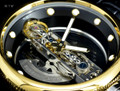 Invicta 14213 Russian Diver Bridge Automatic Gold Tone Black Leather Strap Watch | Free Shipping